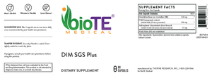 BioTE Medical DIM SGS+ Ingredients